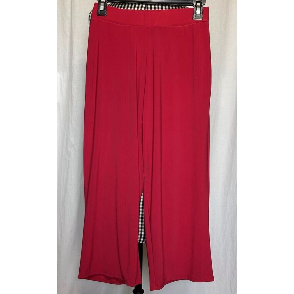 Anthony Original Pull-On Wide Leg Crop Pant Red Petite Small Made in the USA